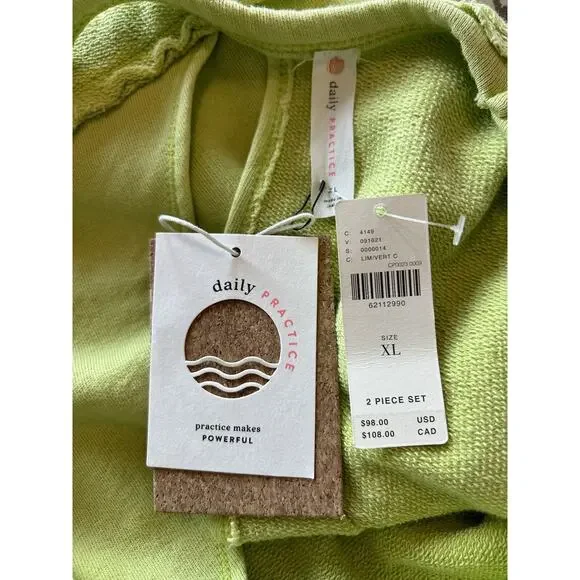 NEW Anthropologie Daily Practice Cropped Short Sleeve Open Wrap Cross Back Sz XL - Picture 4 of 6